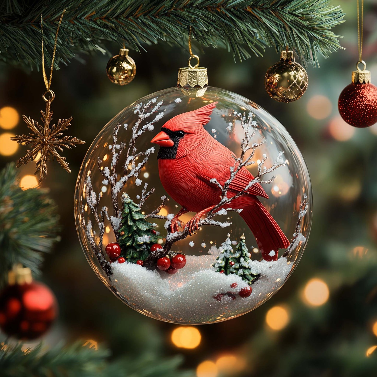 Snowy Birdhouse Christmas Mica Ornament GFSPQM106