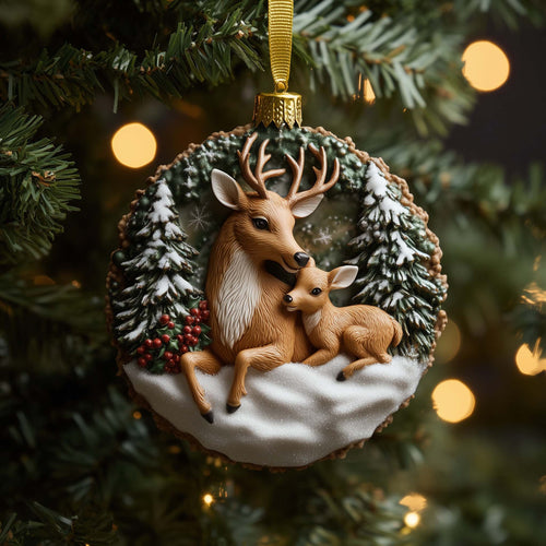 Deer Fawn Christmas Mica Ornament GFSPQM10