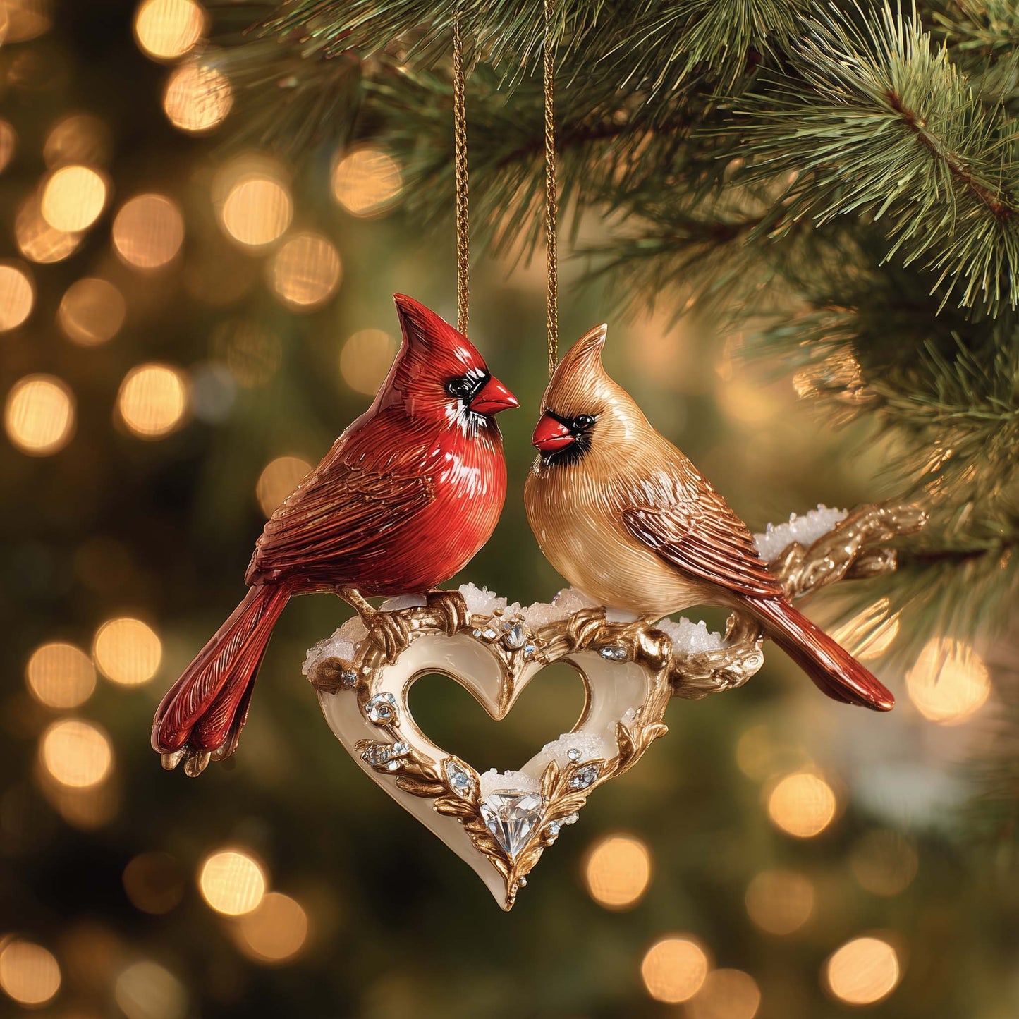 Love Birds Christmas Mica Ornament GFSPQM114