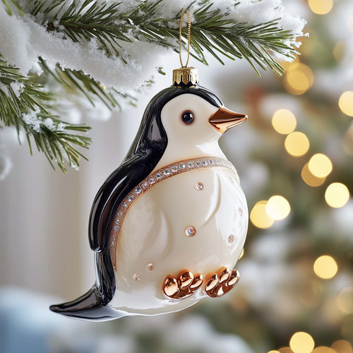 Jeweled Penguin Christmas Mica Ornament GFSPQM132