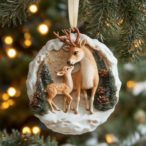 Deer Fawn Christmas Mica Ornament GFSPQM13