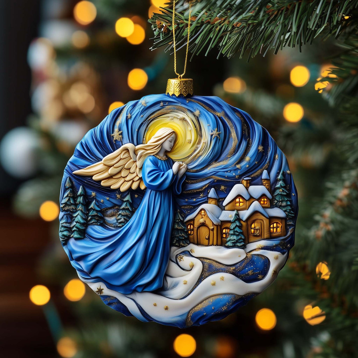 Starry Angel Christmas Mica Ornament GFSPQM141