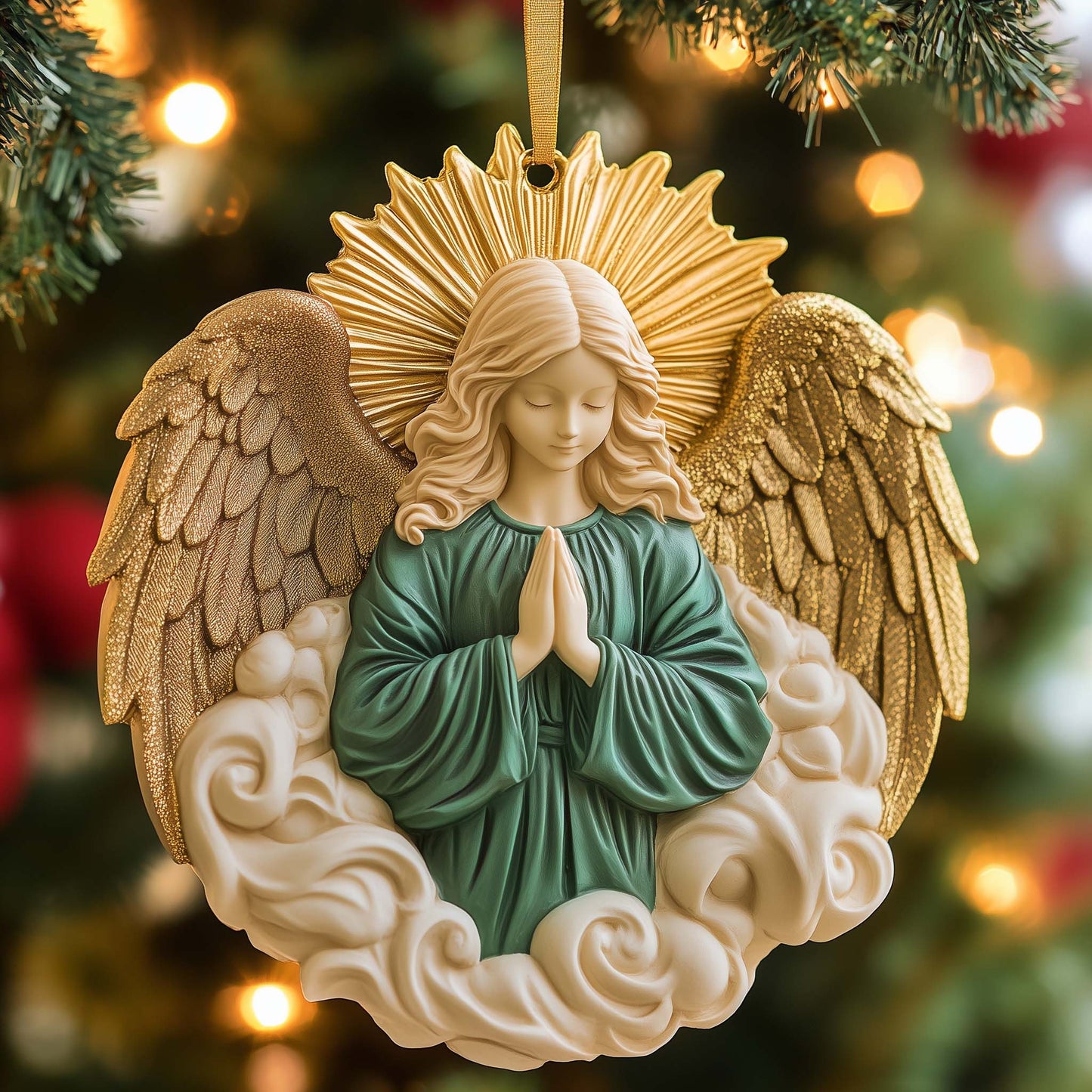 Praying Angel Christmas Mica Ornament GFSPQM145