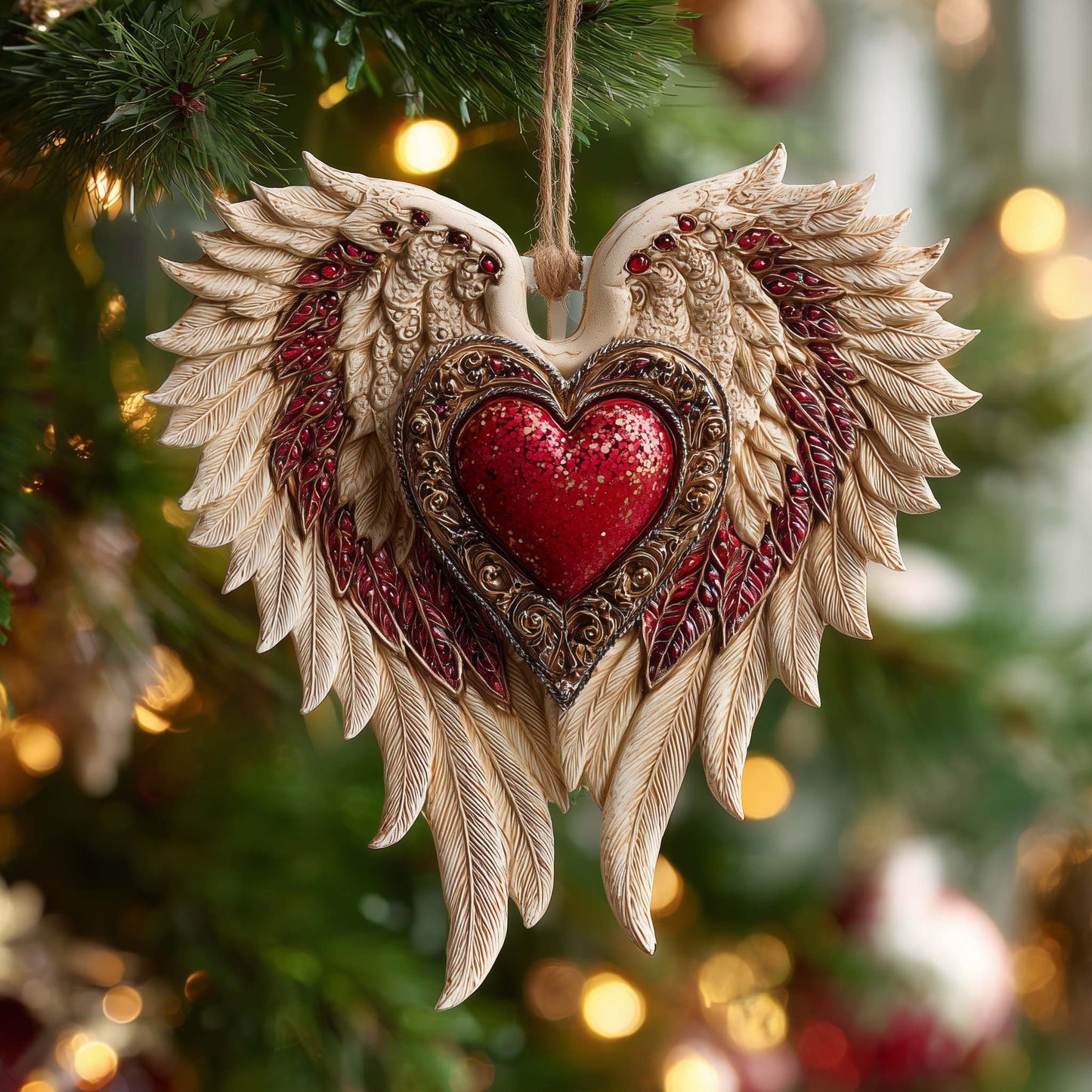 Angel Heart Christmas Mica Ornament GFSPQM146