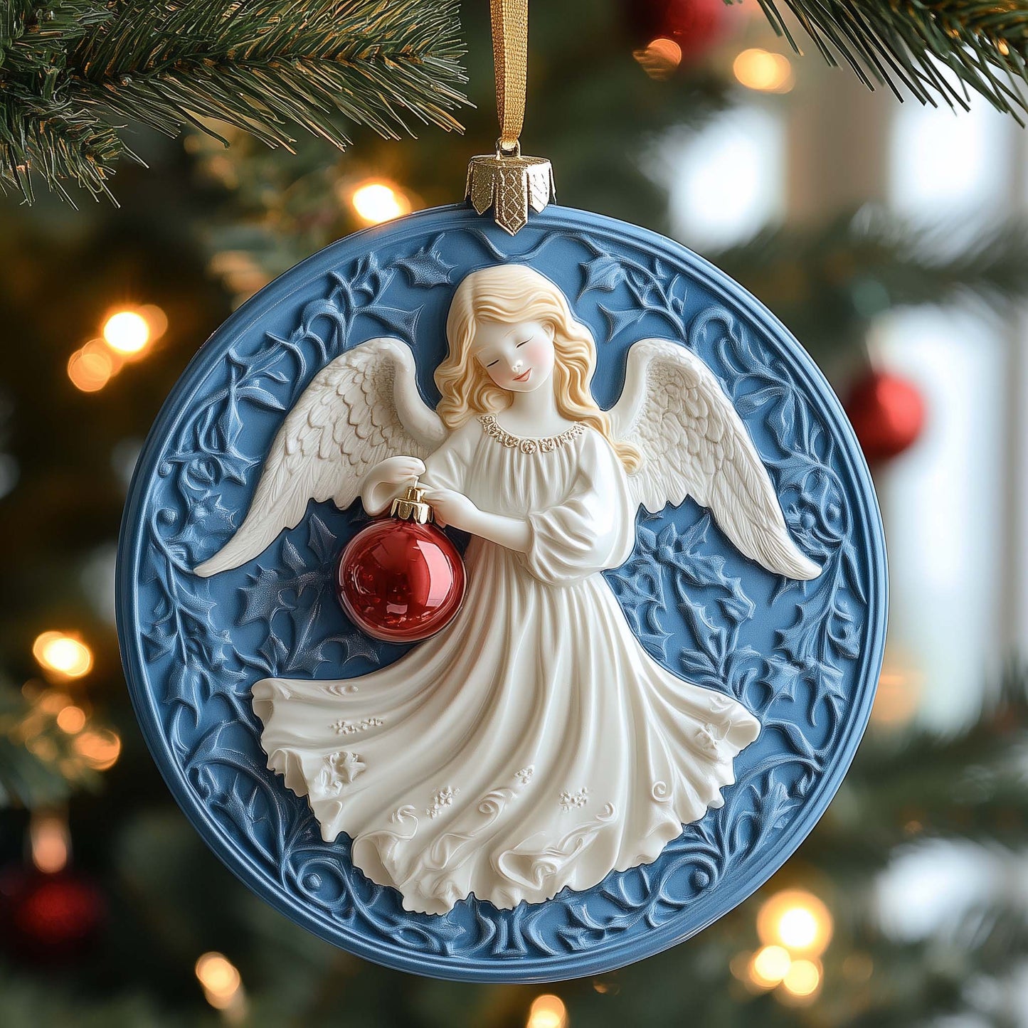 Bauble Angel Christmas Mica Ornament GFSPQM148