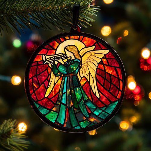 Stained Angel Christmas Mica Ornament GFSPQM157