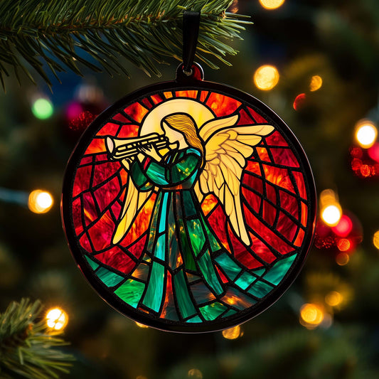 Stained Angel Christmas Mica Ornament GFSPQM157