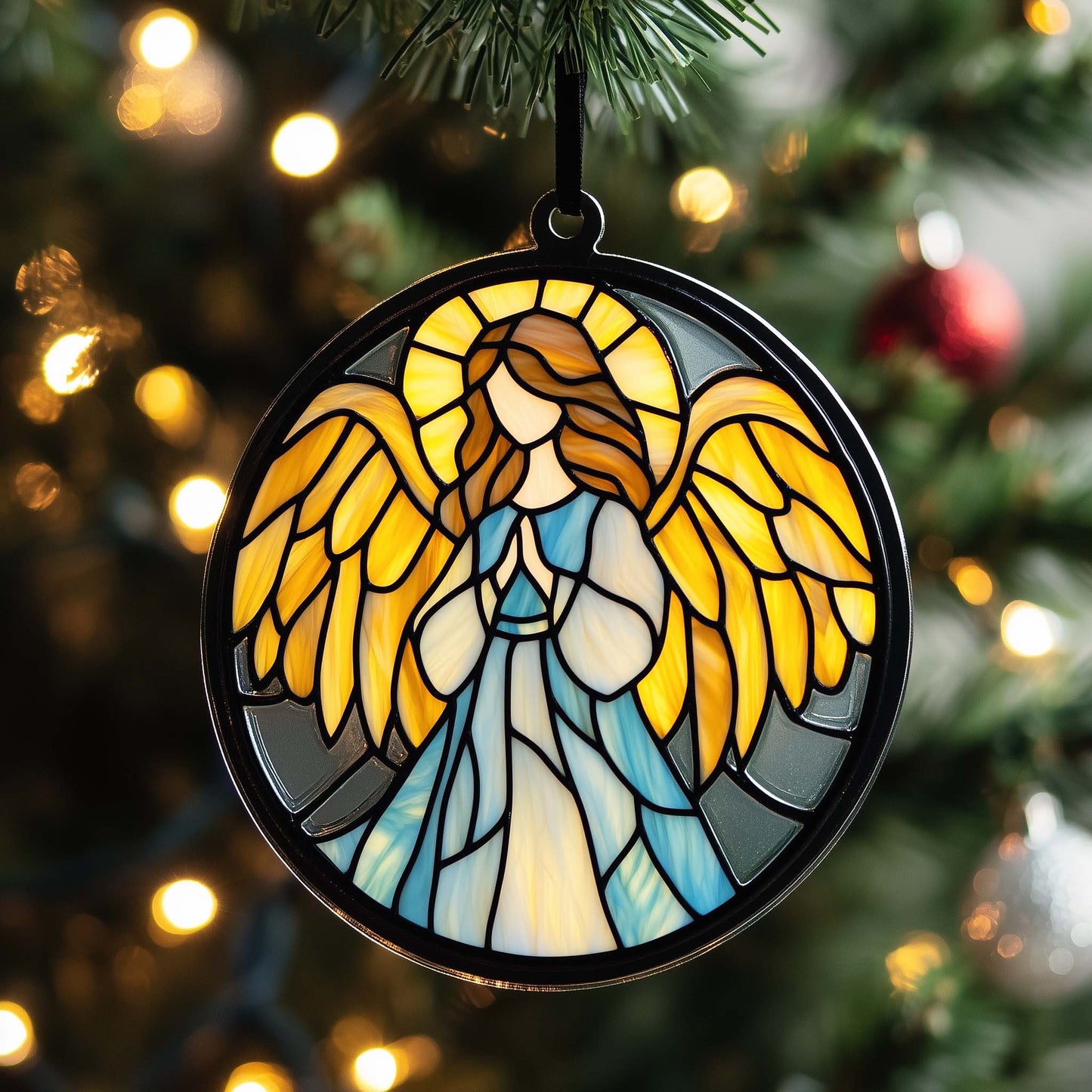 Praying Angel Christmas Mica Ornament GFSPQM158