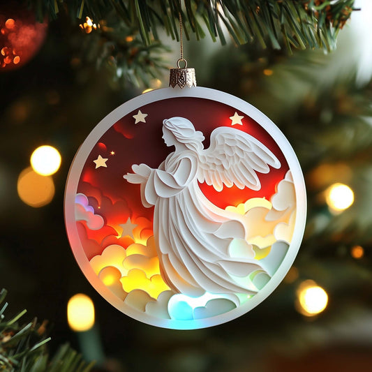 Layered Angel Christmas Mica Ornament GFSPQM160