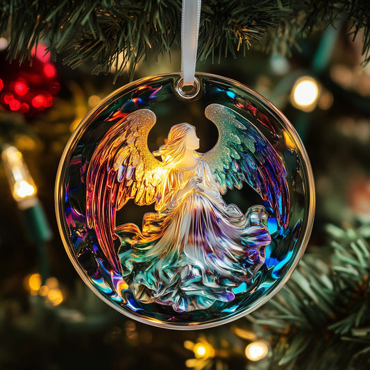 Iridescent Angel Christmas Mica Ornament GFSPQM161