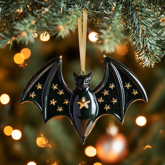 Emerald Bat Christmas Mica Ornament GFSPQM170