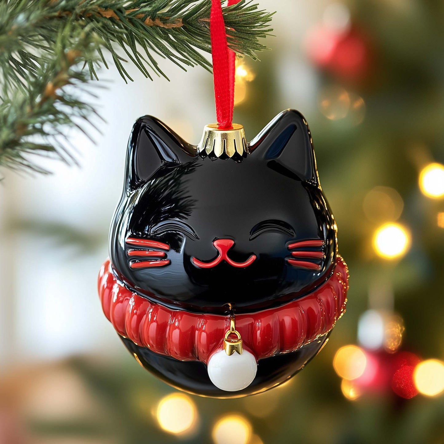 Jingle Cat Christmas Mica Ornament GFSPQM190
