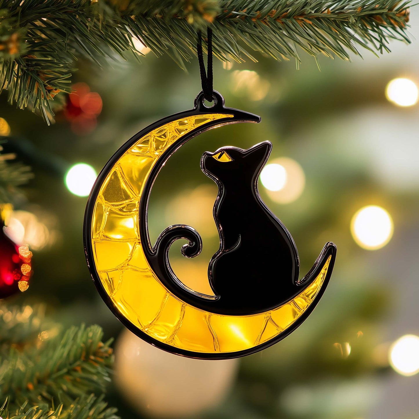 Moon Cat Christmas Mica Ornament GFSPQM197