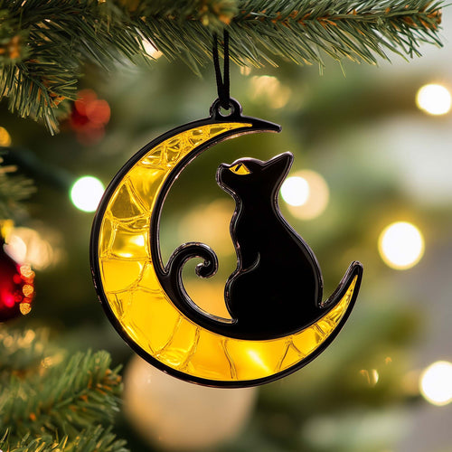 Moon Cat Christmas Mica Ornament GFSPQM197