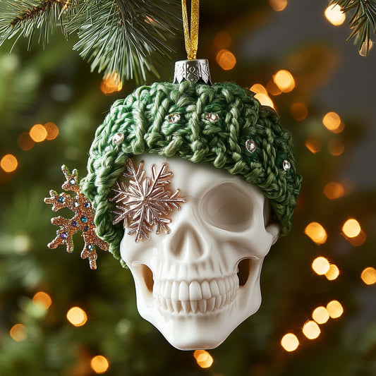 Beanie Skull Christmas Mica Ornament GFSPQM205