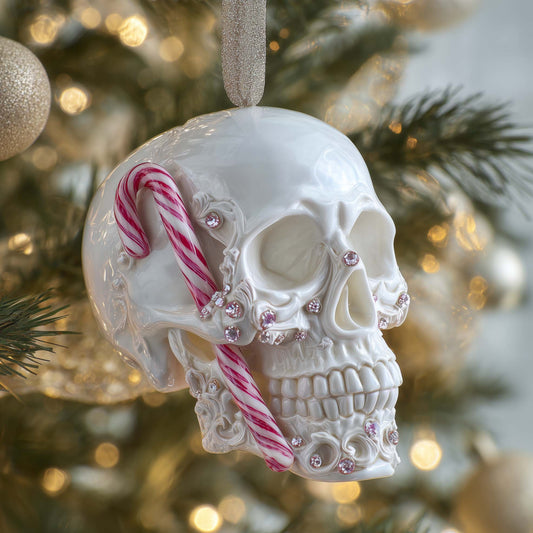 Candy Skull Christmas Mica Ornament GFSPQM208