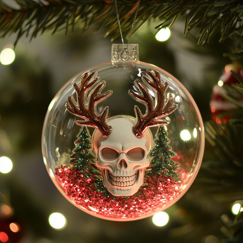 Reindeer Skull Christmas Mica Ornament GFSPQM210