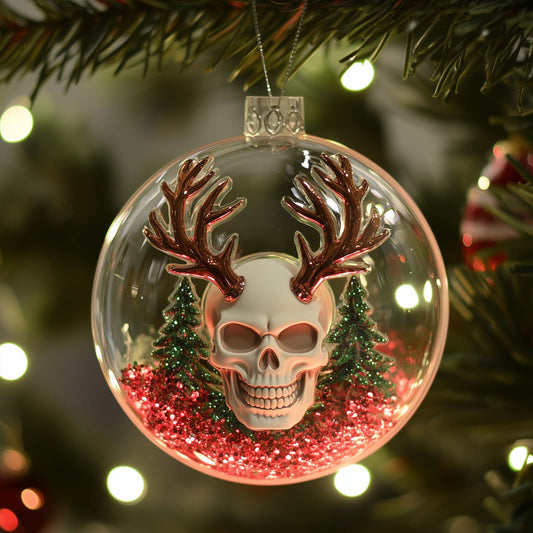 Reindeer Skull Christmas Mica Ornament GFSPQM210