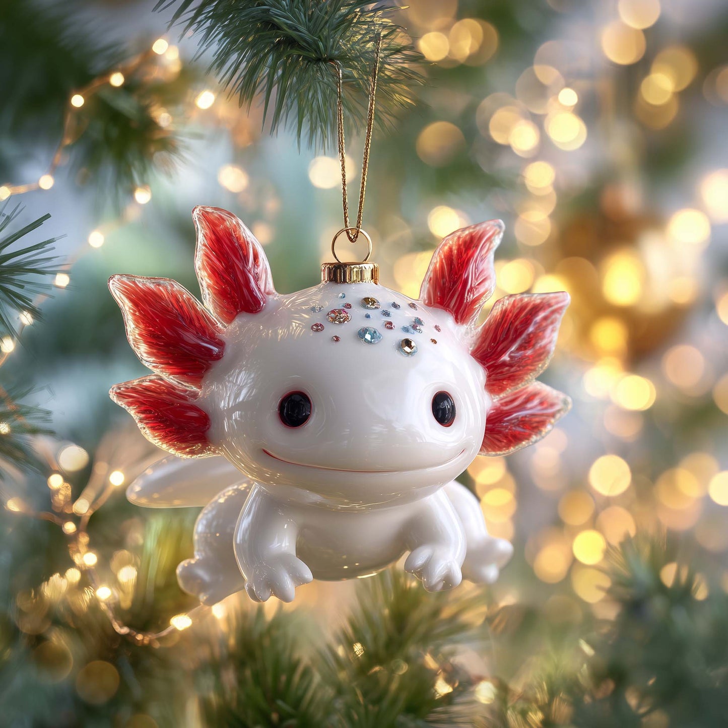 Jeweled Axolotl Christmas Mica Ornament GFSPQM220