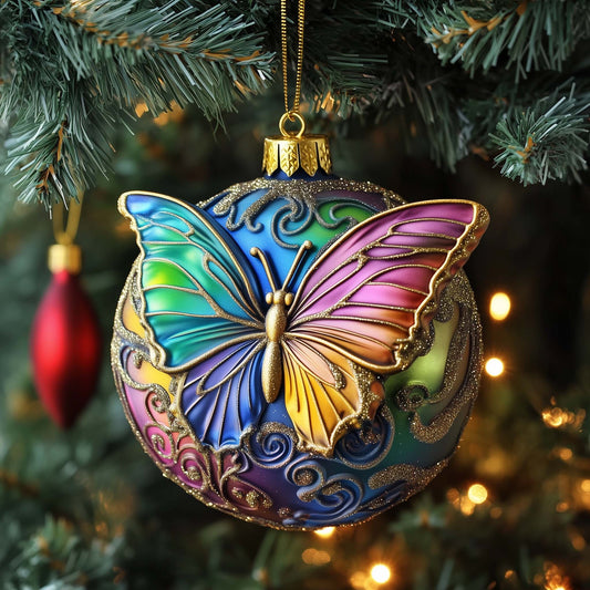 Ornate Butterfly Christmas Mica Ornament GFSPQM223