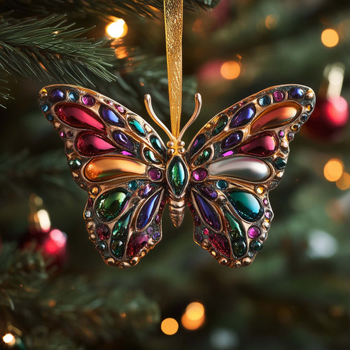 Jeweled Butterfly Christmas Mica Ornament GFSPQM224