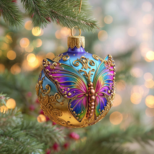 Rainbow Bauble Christmas Mica Ornament GFSPQM227