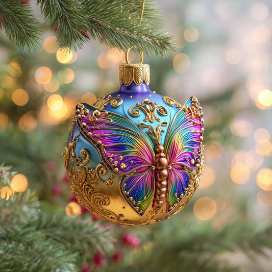 Rainbow Bauble Christmas Mica Ornament GFSPQM227