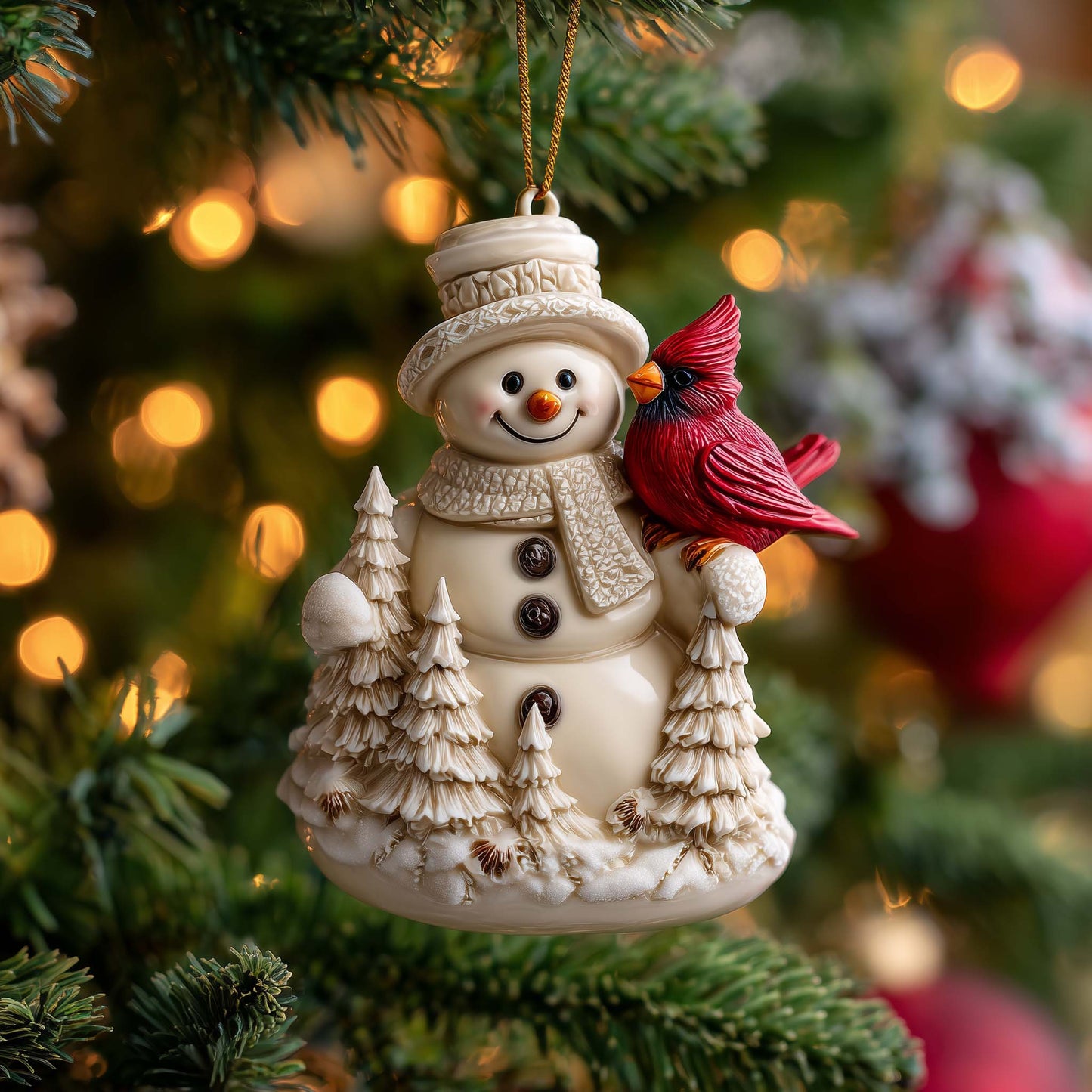 Forest Snowman Christmas Mica Ornament GFSPQM23