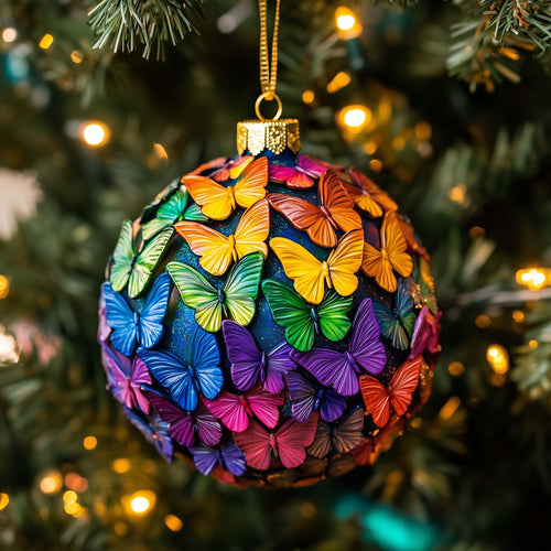 Rainbow Cluster Christmas Mica Ornament GFSPQM234