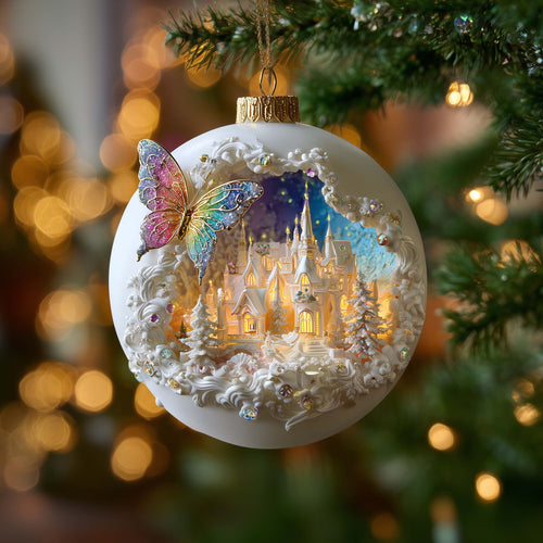 Castle Diorama Christmas Mica Ornament GFSPQM235