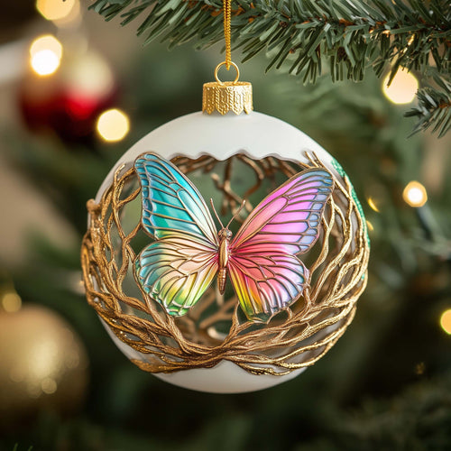 Nested Butterfly Christmas Mica Ornament GFSPQM236