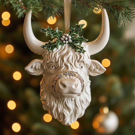 Holly Cow Christmas Mica Ornament GFSPQM248