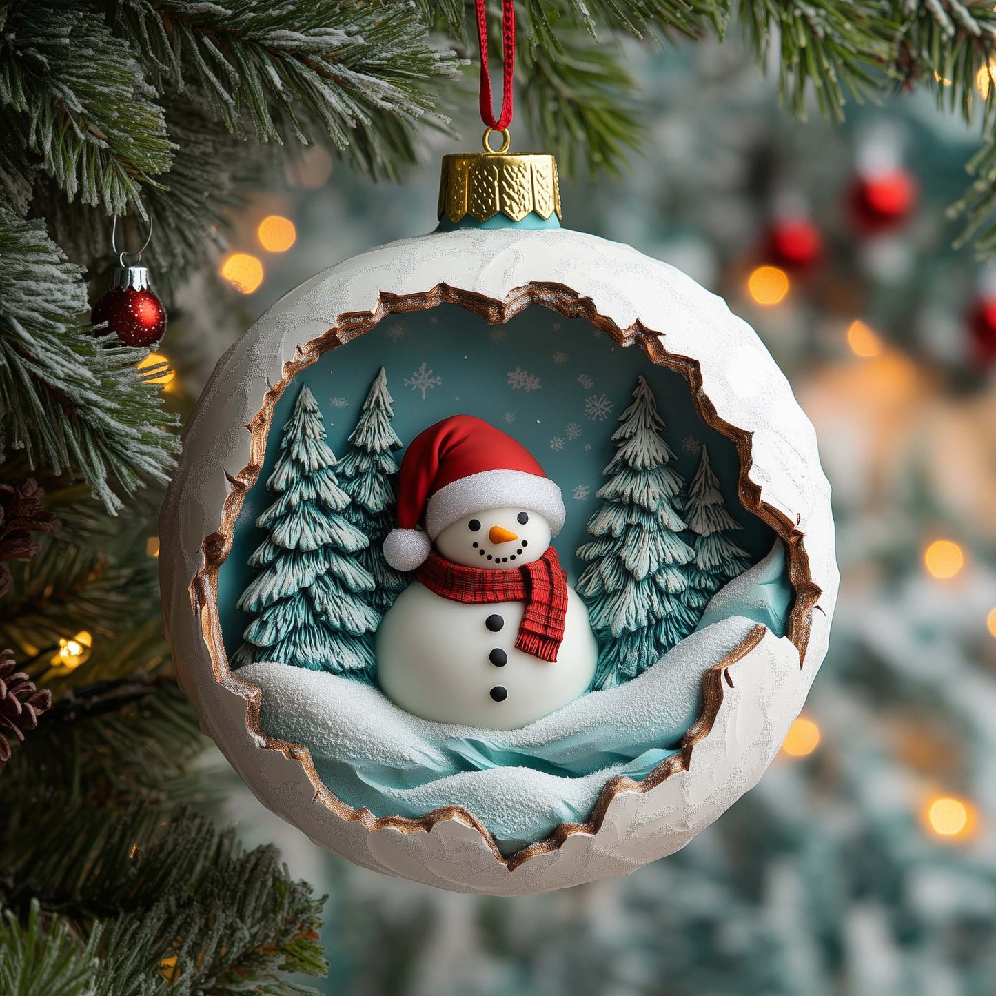 Snowman Diorama Christmas Mica Ornament GFSPQM25