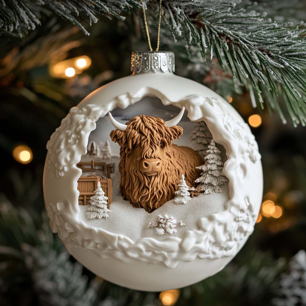 Farm Cow Christmas Mica Ornament GFSPQM256