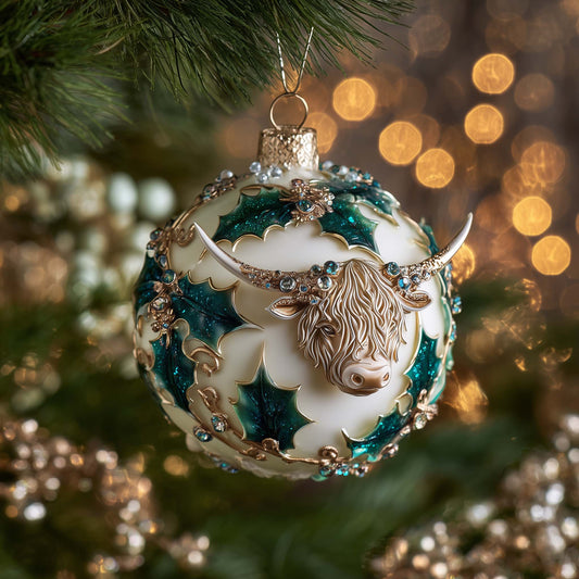 Ivy Cow Christmas Mica Ornament GFSPQM258