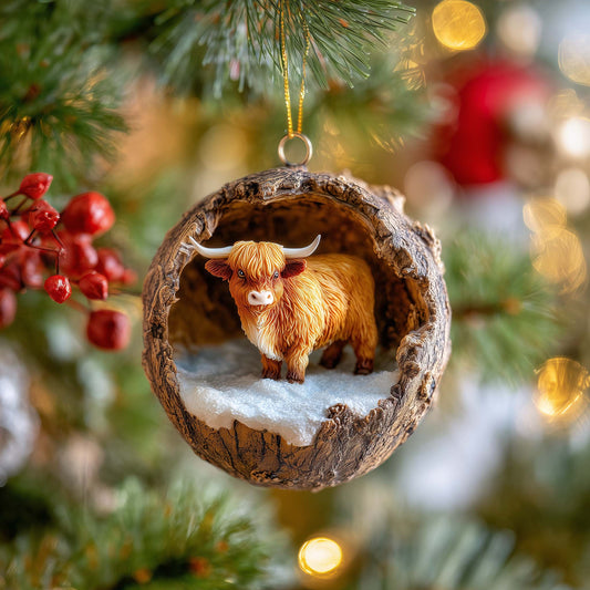 Shell Cow Christmas Mica Ornament GFSPQM259