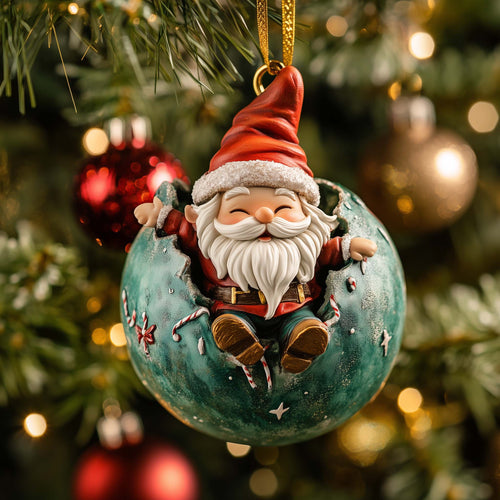 Hatching Santa Christmas Mica Ornament GFSPQM262