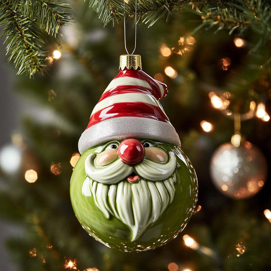 Green Gnome Christmas Mica Ornament GFSPQM269