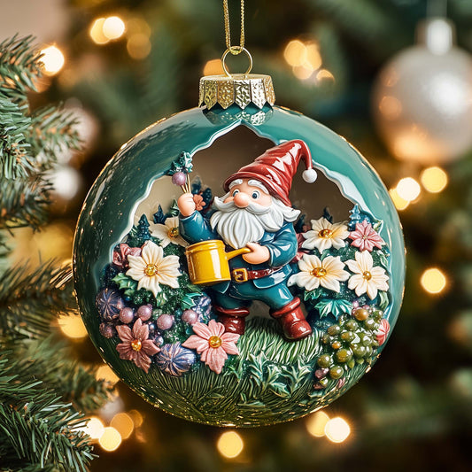 Garden Gnome Christmas Mica Ornament GFSPQM270