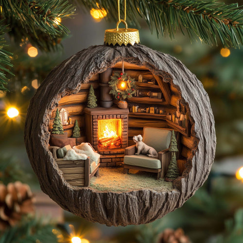 Cozy Cabin Christmas Mica Ornament GFSPQM279