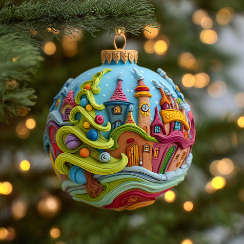 Whimsy Village Christmas Mica Ornament GFSPQM28