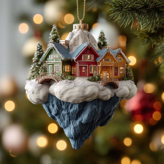 Floating Village Christmas Mica Ornament GFSPQM280