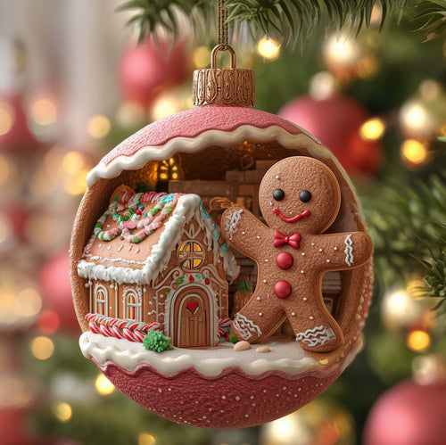 Gingerbread House Christmas Mica Ornament GFSPQM281