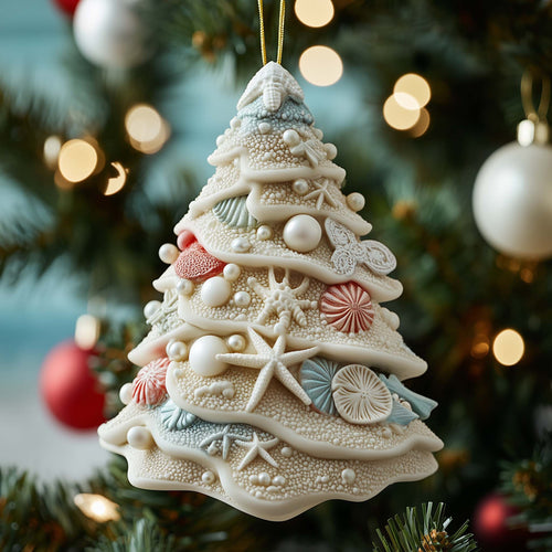 Seashell Tree Christmas Mica Ornament GFSPQM29