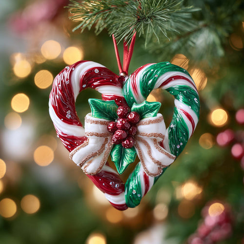 Candy Heart Christmas Mica Ornament GFSPQM293