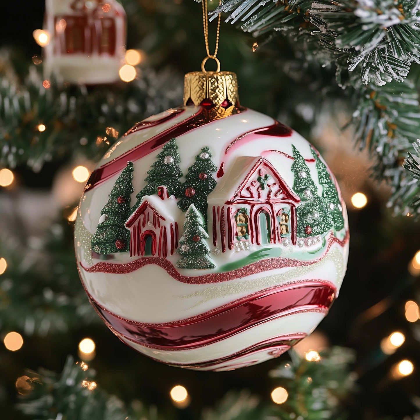 Gingerbread Swirl Christmas Mica Ornament GFSPQM296