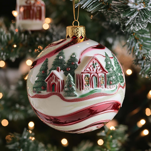 Gingerbread Swirl Christmas Mica Ornament GFSPQM296