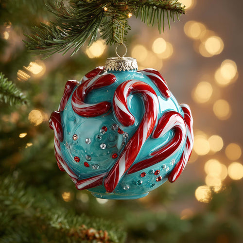Peppermint Cluster Christmas Mica Ornament GFSPQM298