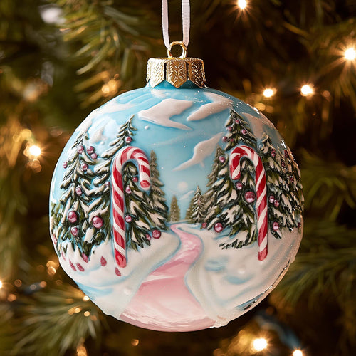 Peppermint Path Christmas Mica Ornament GFSPQM299