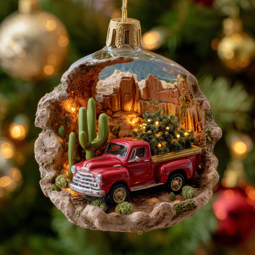 Desert Truck Christmas Mica Ornament GFSPQM305